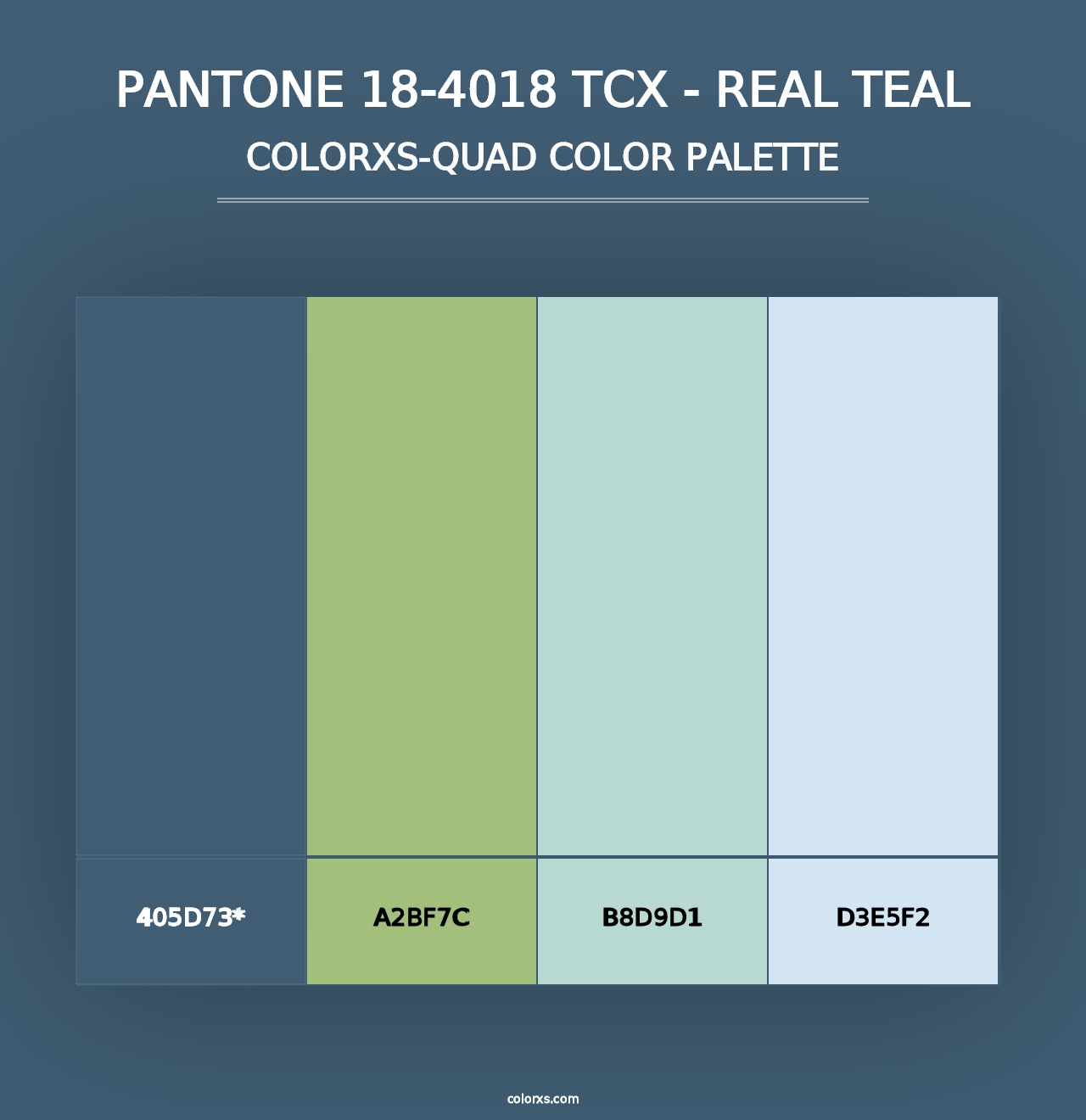 PANTONE 18-4018 TCX - Real Teal - Colorxs Quad Palette