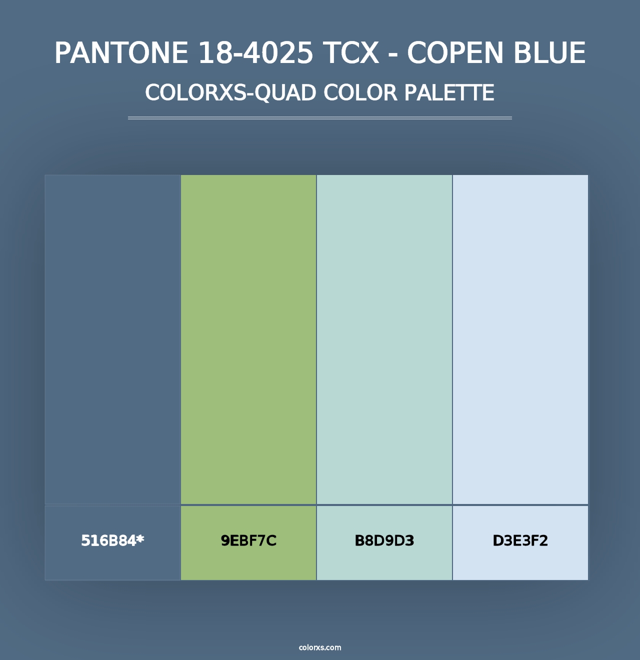 PANTONE 18-4025 TCX - Copen Blue - Colorxs Quad Palette