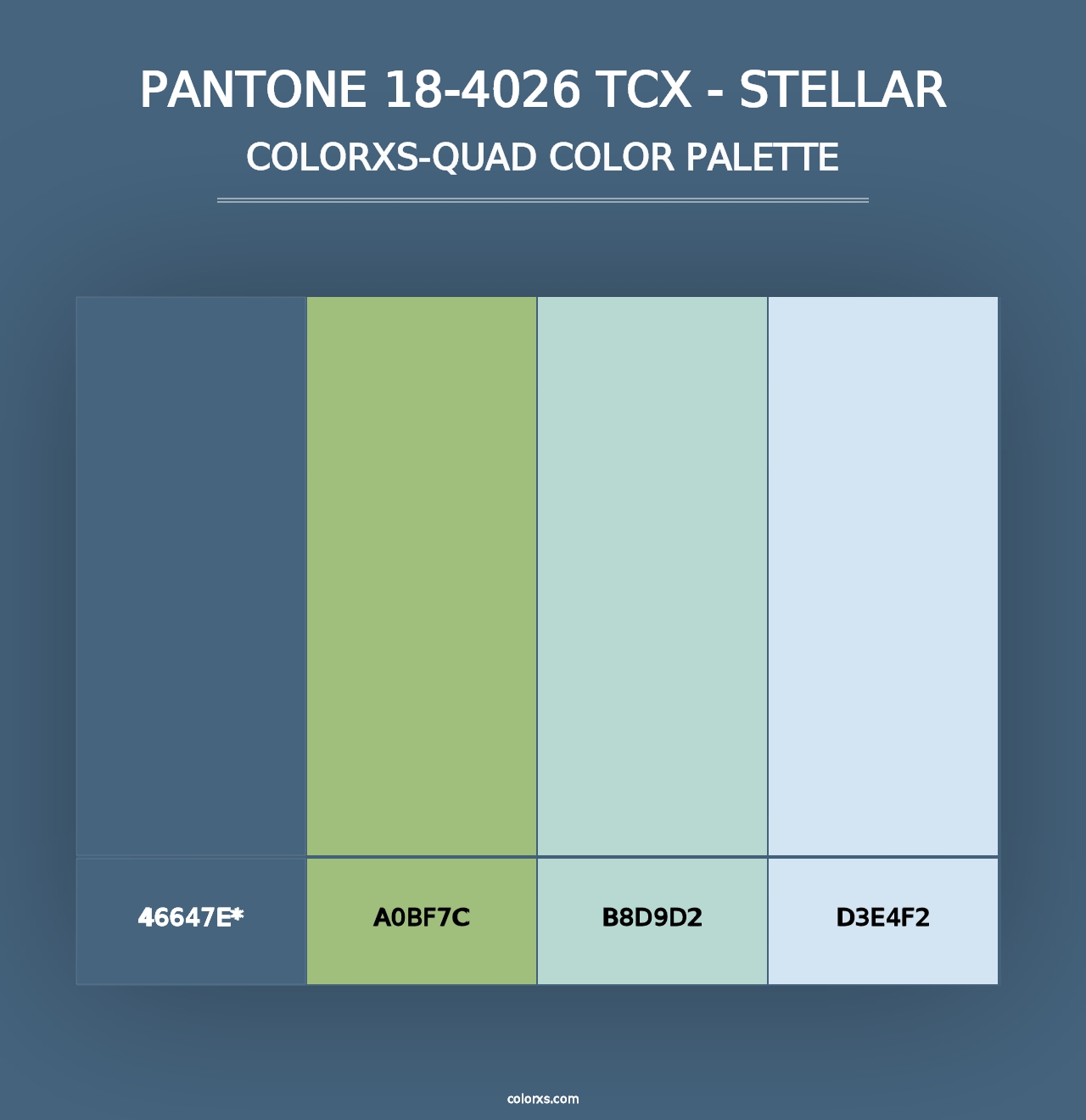 PANTONE 18-4026 TCX - Stellar - Colorxs Quad Palette