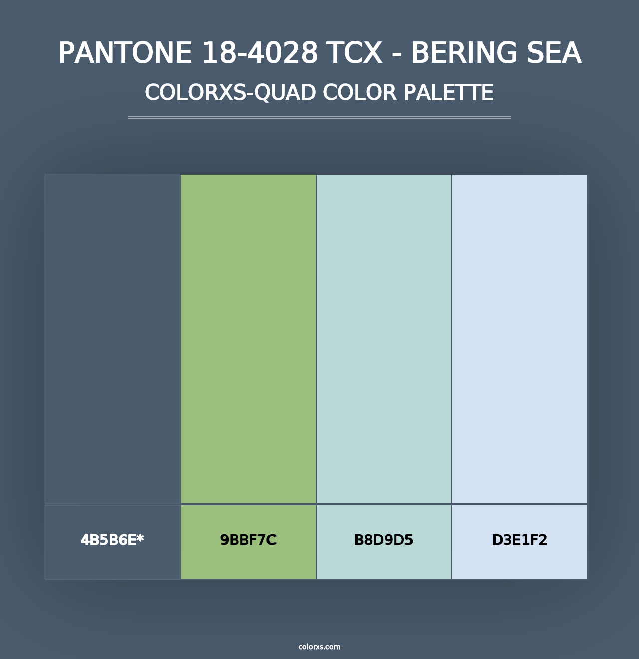 PANTONE 18-4028 TCX - Bering Sea - Colorxs Quad Palette