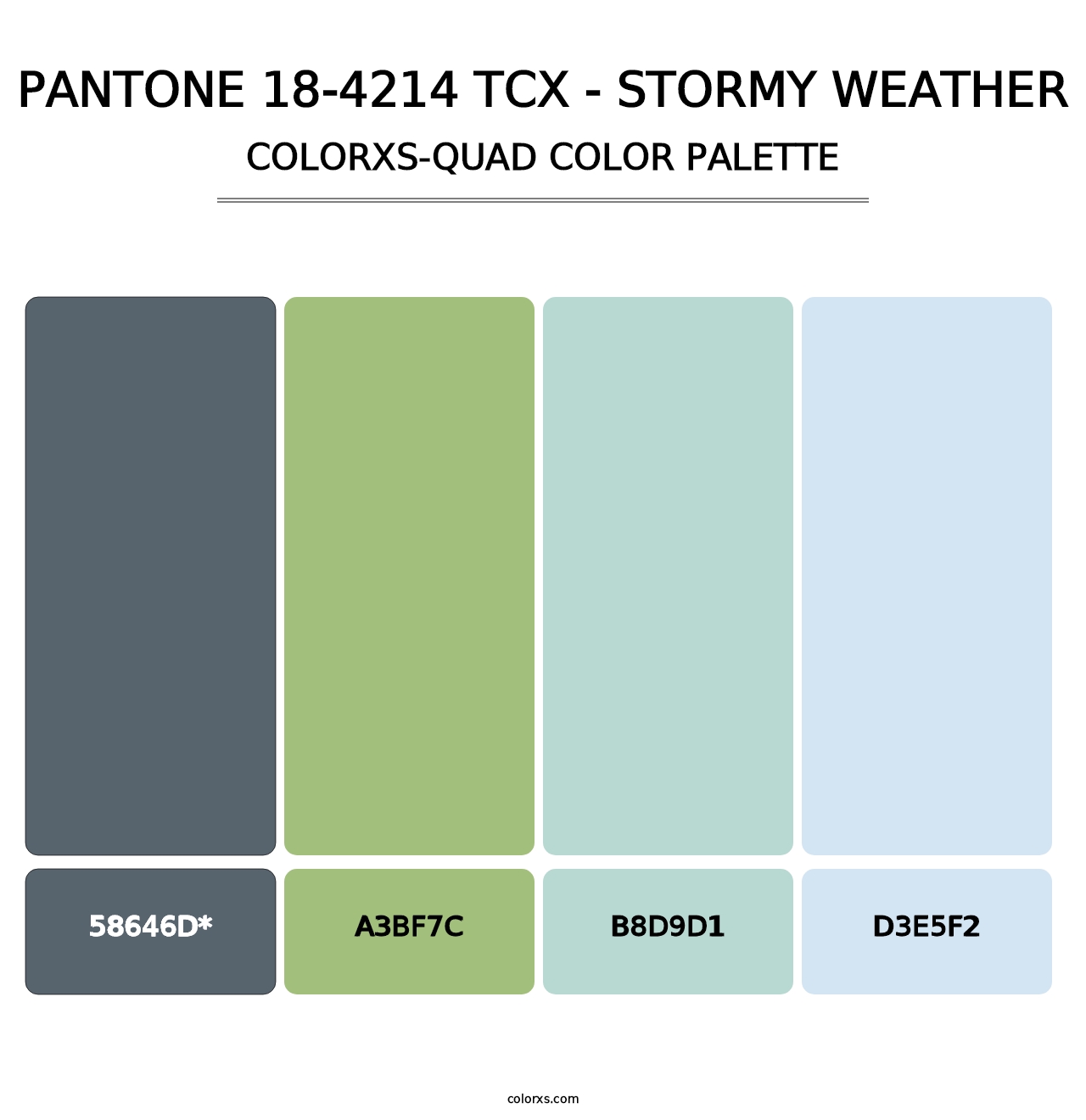 PANTONE 18-4214 TCX - Stormy Weather - Colorxs Quad Palette