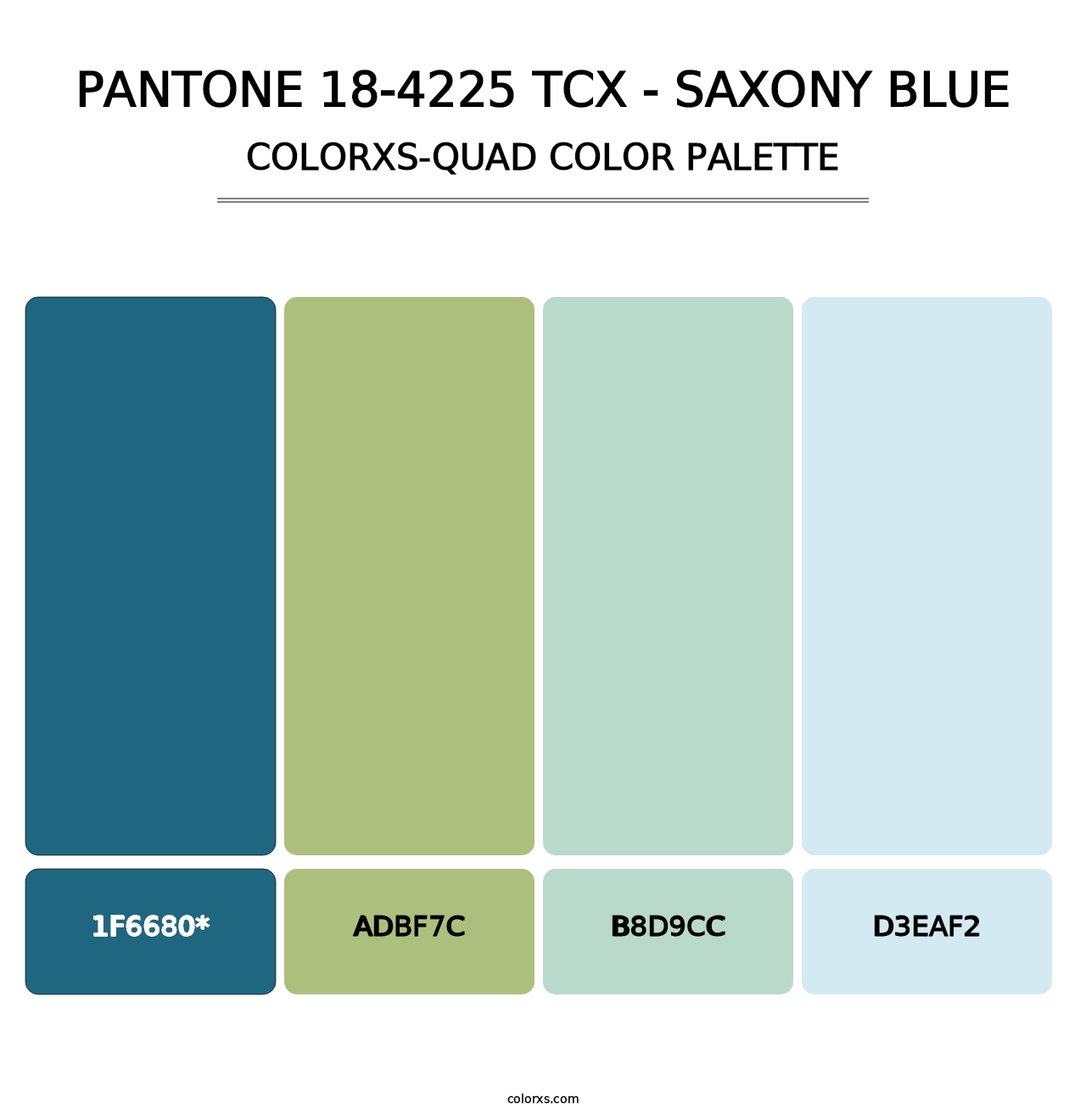 PANTONE 18-4225 TCX - Saxony Blue - Colorxs Quad Palette