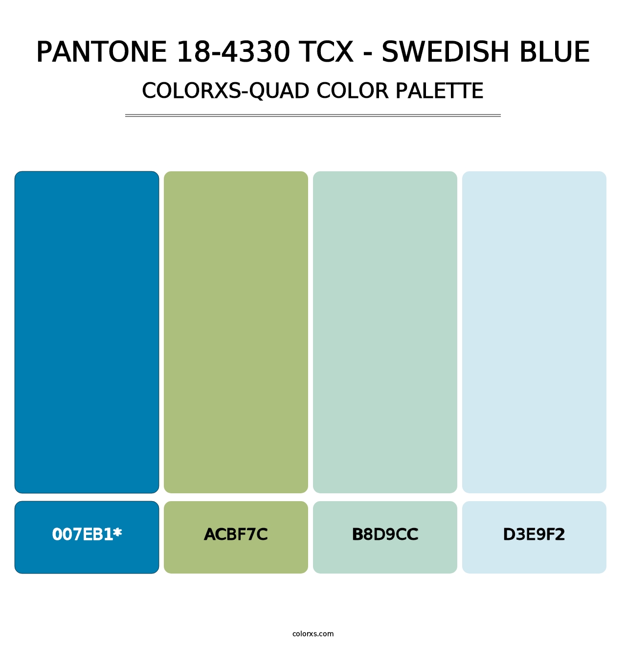 PANTONE 18-4330 TCX - Swedish Blue - Colorxs Quad Palette