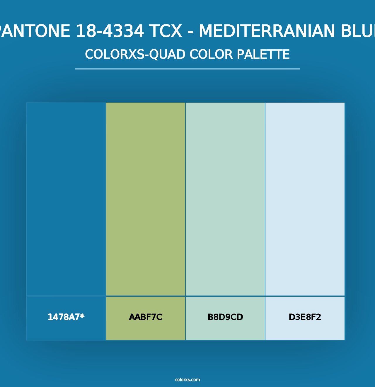 PANTONE 18-4334 TCX - Mediterranian Blue - Colorxs Quad Palette