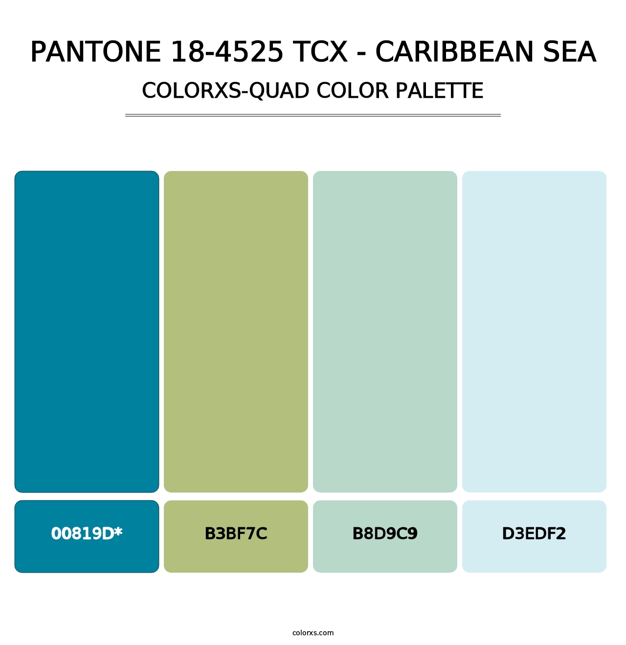 PANTONE 18-4525 TCX - Caribbean Sea - Colorxs Quad Palette