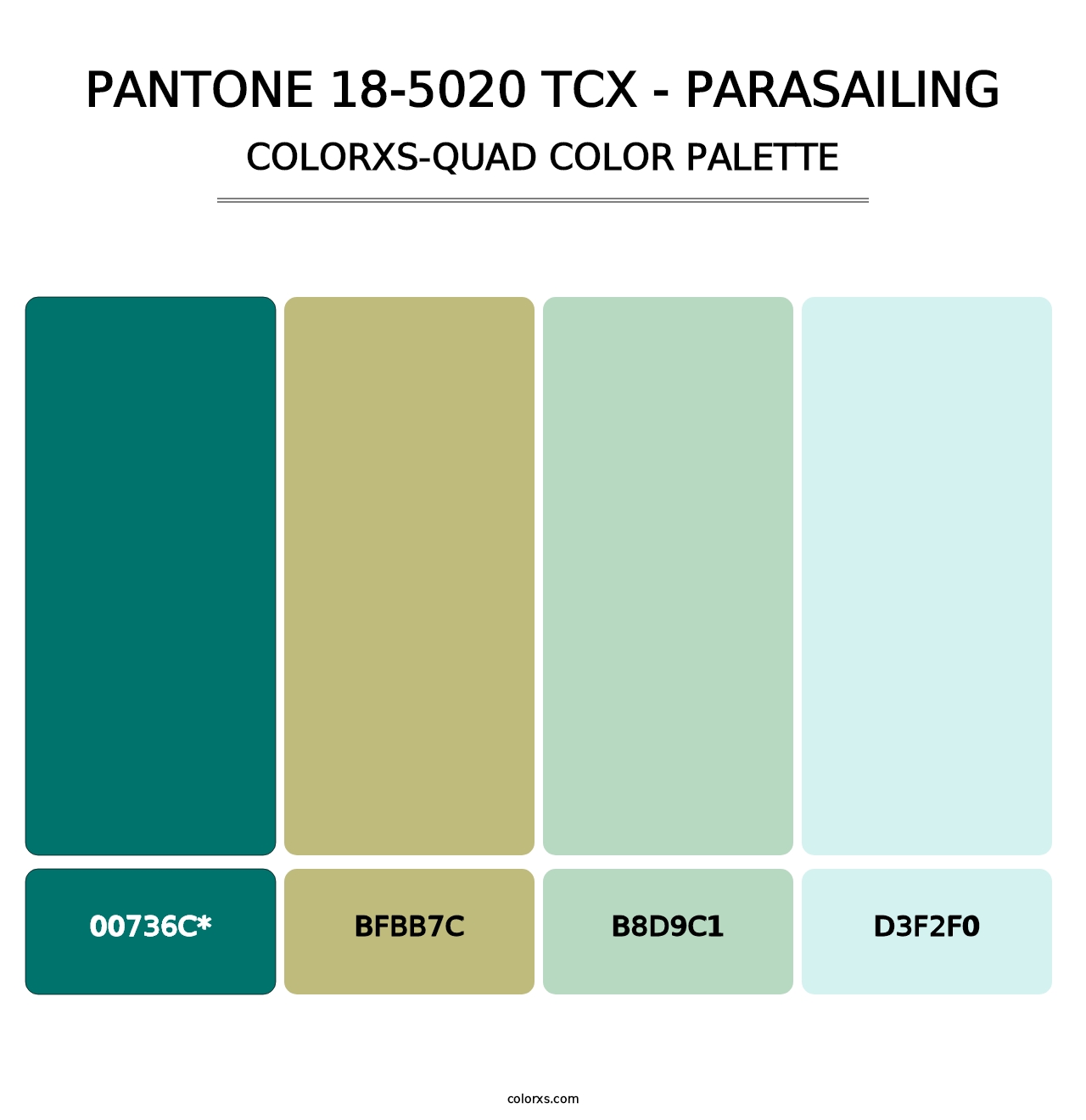 PANTONE 18-5020 TCX - Parasailing - Colorxs Quad Palette