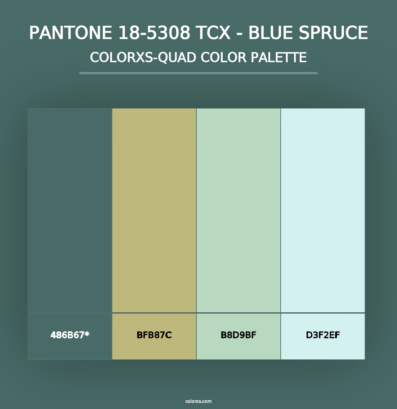 PANTONE 18-5308 TCX - Blue Spruce - Colorxs Quad Palette