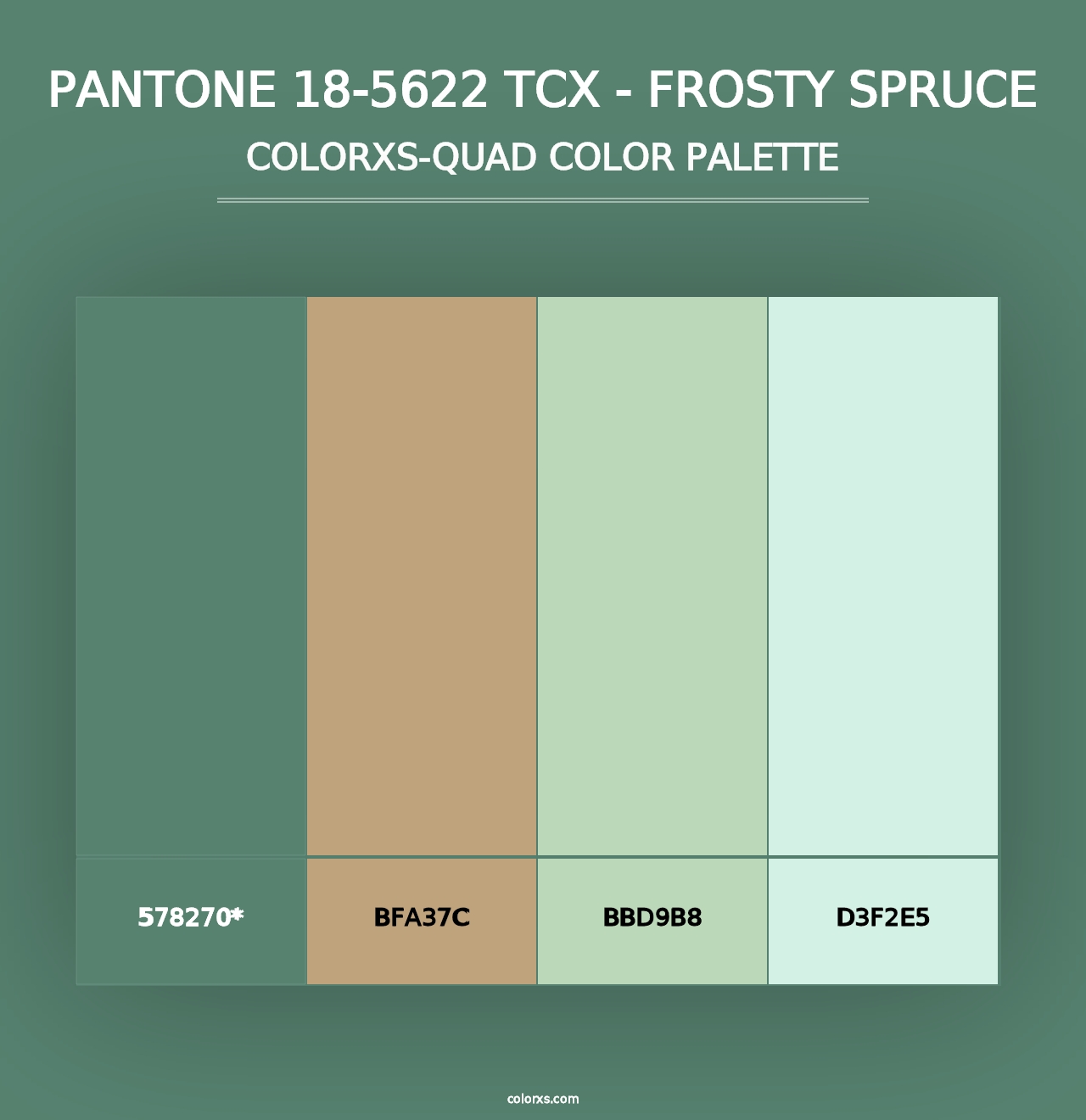 PANTONE 18-5622 TCX - Frosty Spruce - Colorxs Quad Palette