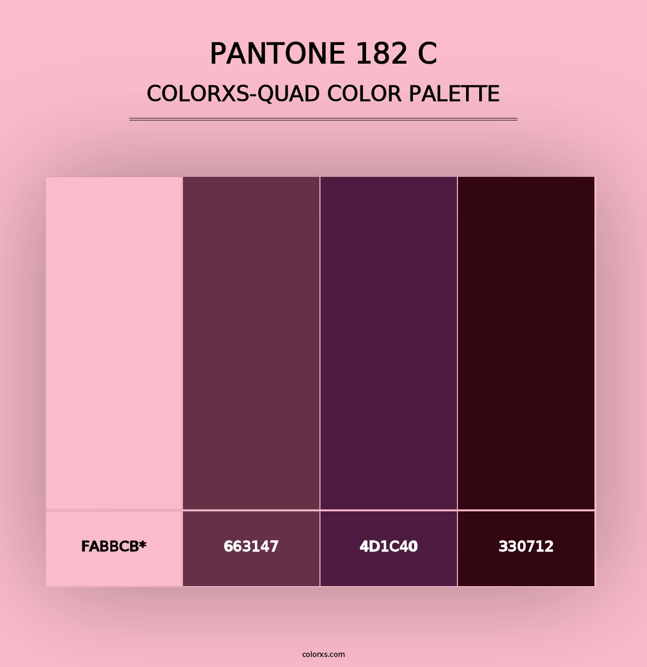 PANTONE 182 C - Colorxs Quad Palette