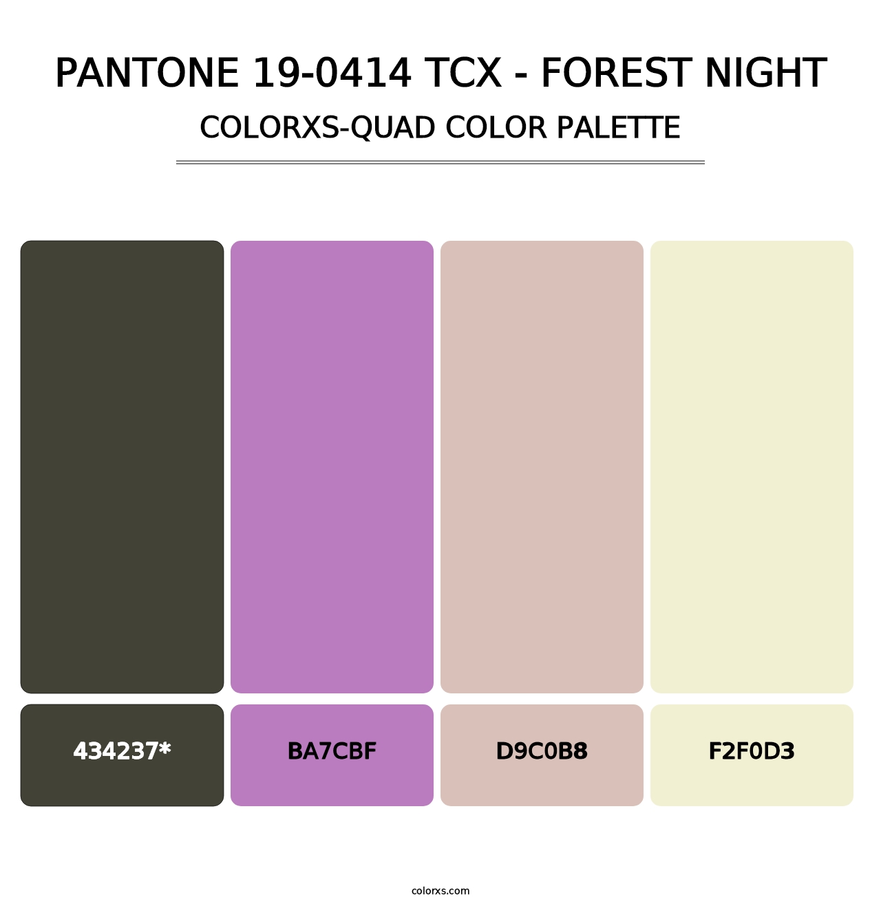 PANTONE 19-0414 TCX - Forest Night - Colorxs Quad Palette