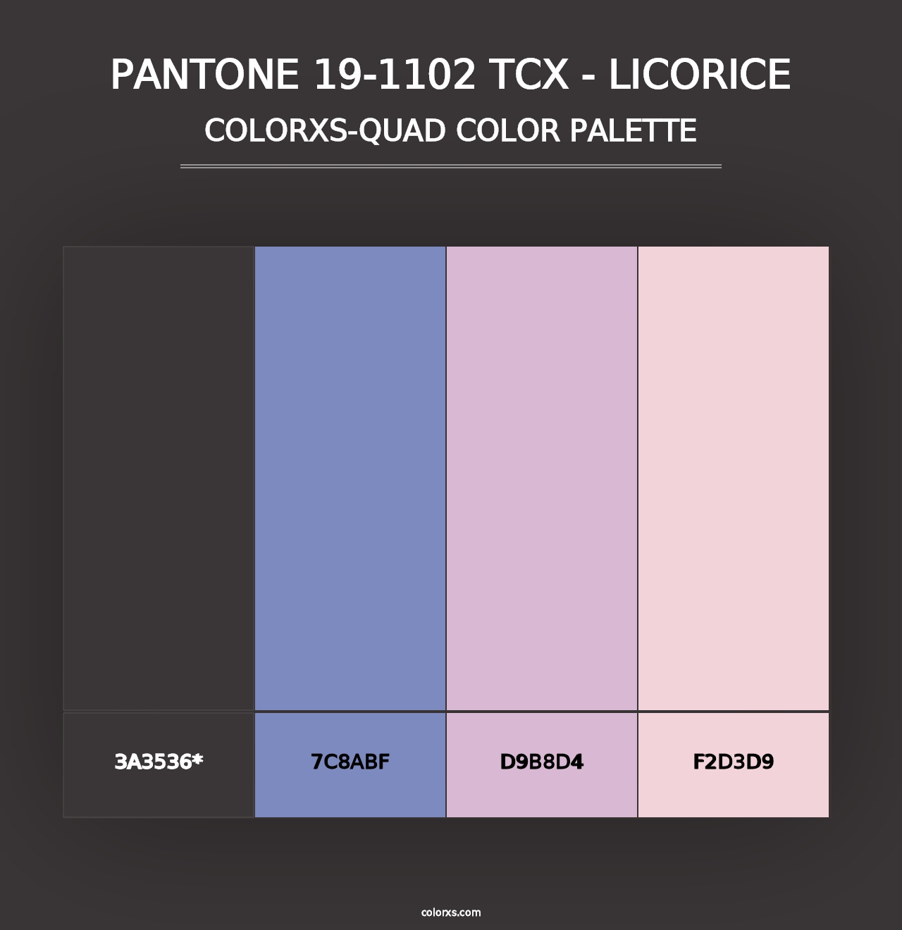 PANTONE 19-1102 TCX - Licorice - Colorxs Quad Palette