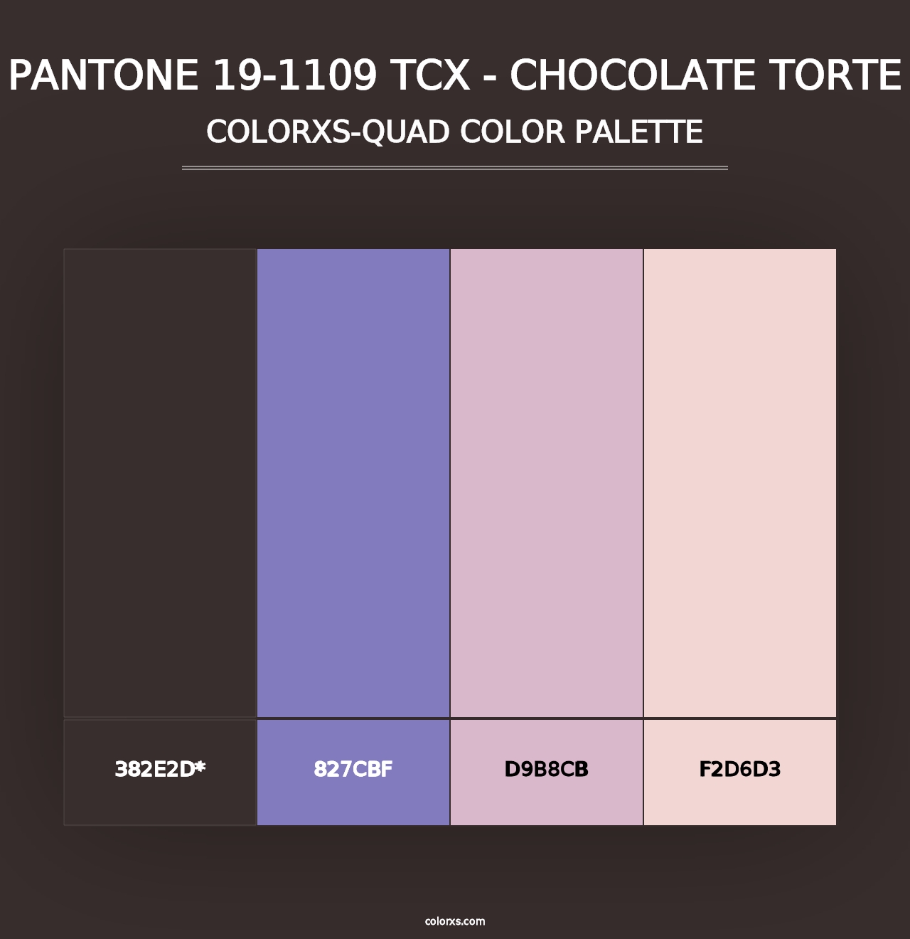 PANTONE 19-1109 TCX - Chocolate Torte - Colorxs Quad Palette