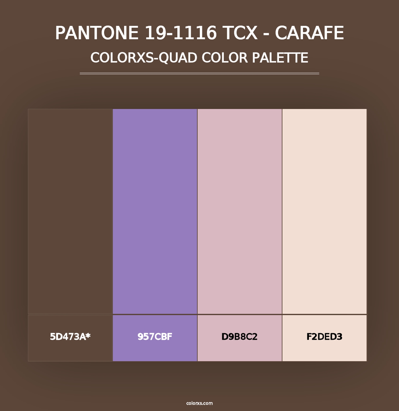 PANTONE 19-1116 TCX - Carafe - Colorxs Quad Palette