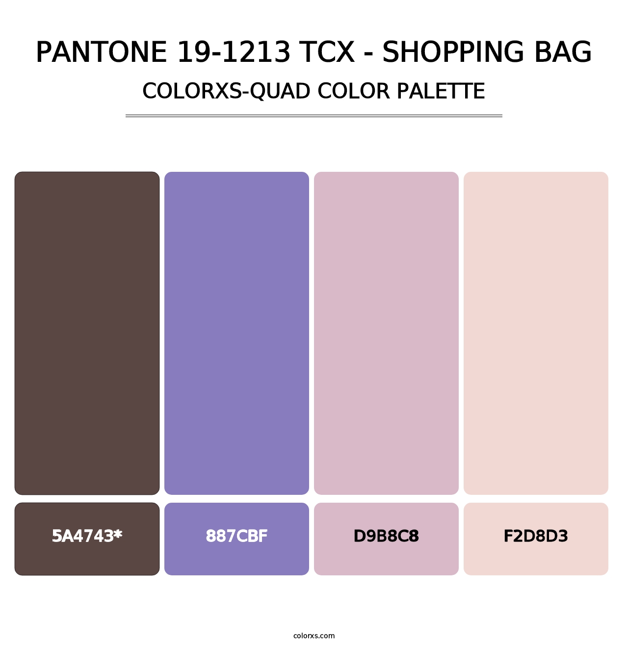 PANTONE 19-1213 TCX - Shopping Bag - Colorxs Quad Palette