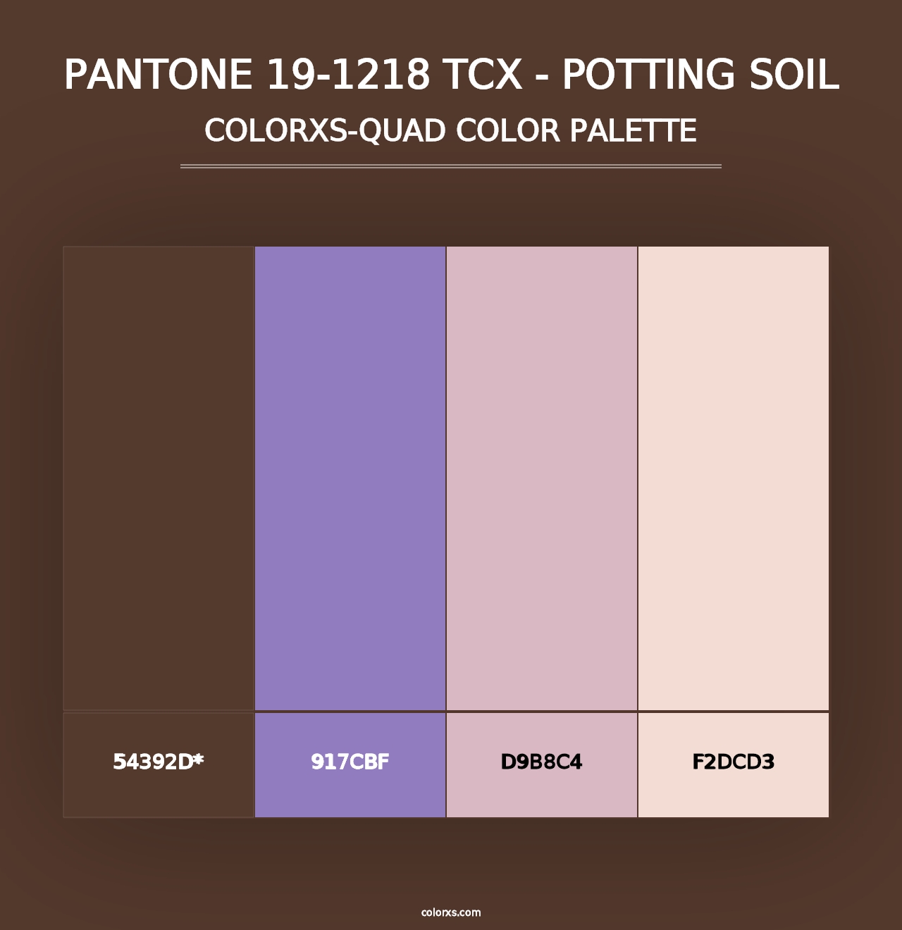 PANTONE 19-1218 TCX - Potting Soil - Colorxs Quad Palette