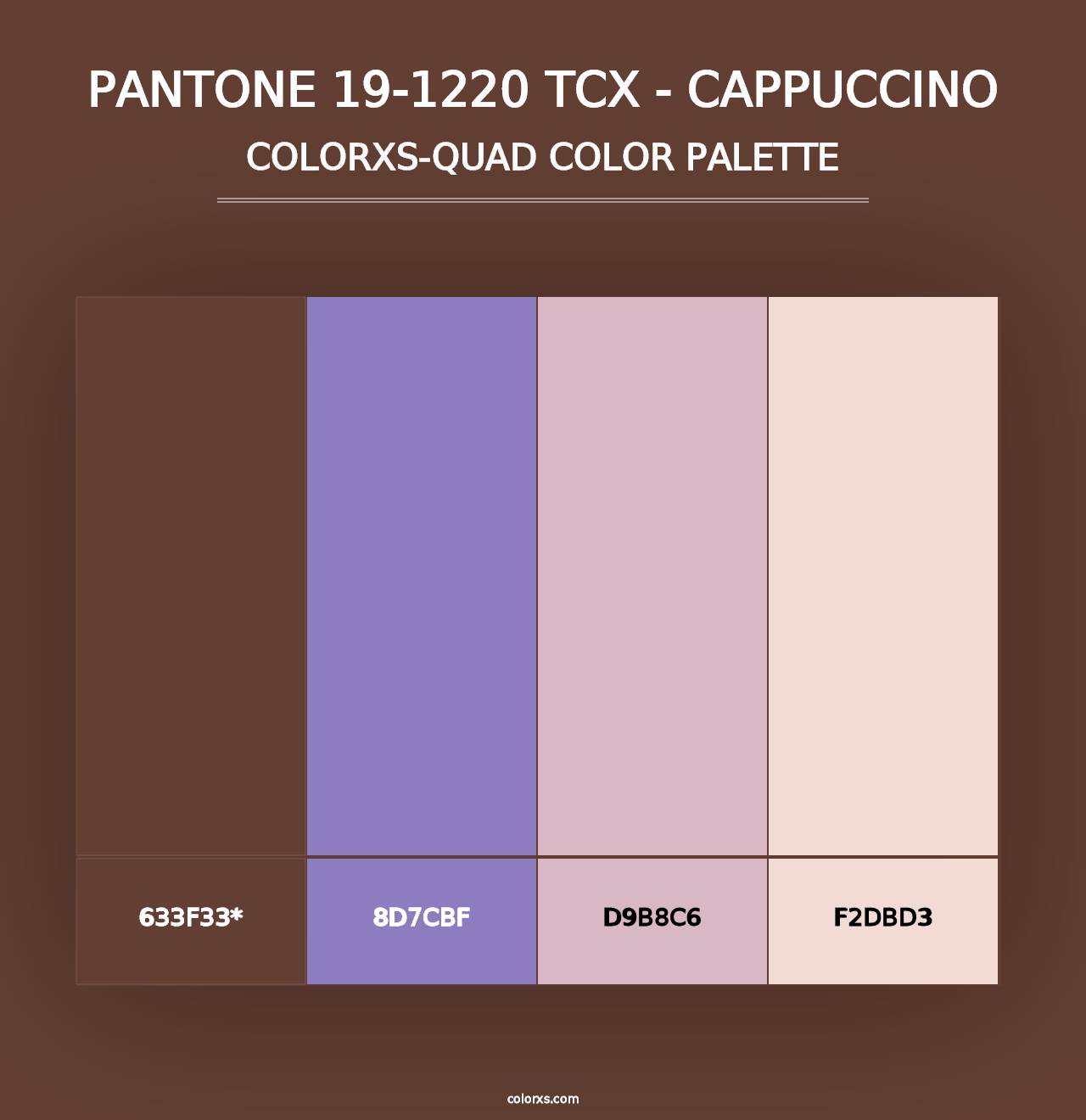 PANTONE 19-1220 TCX - Cappuccino - Colorxs Quad Palette