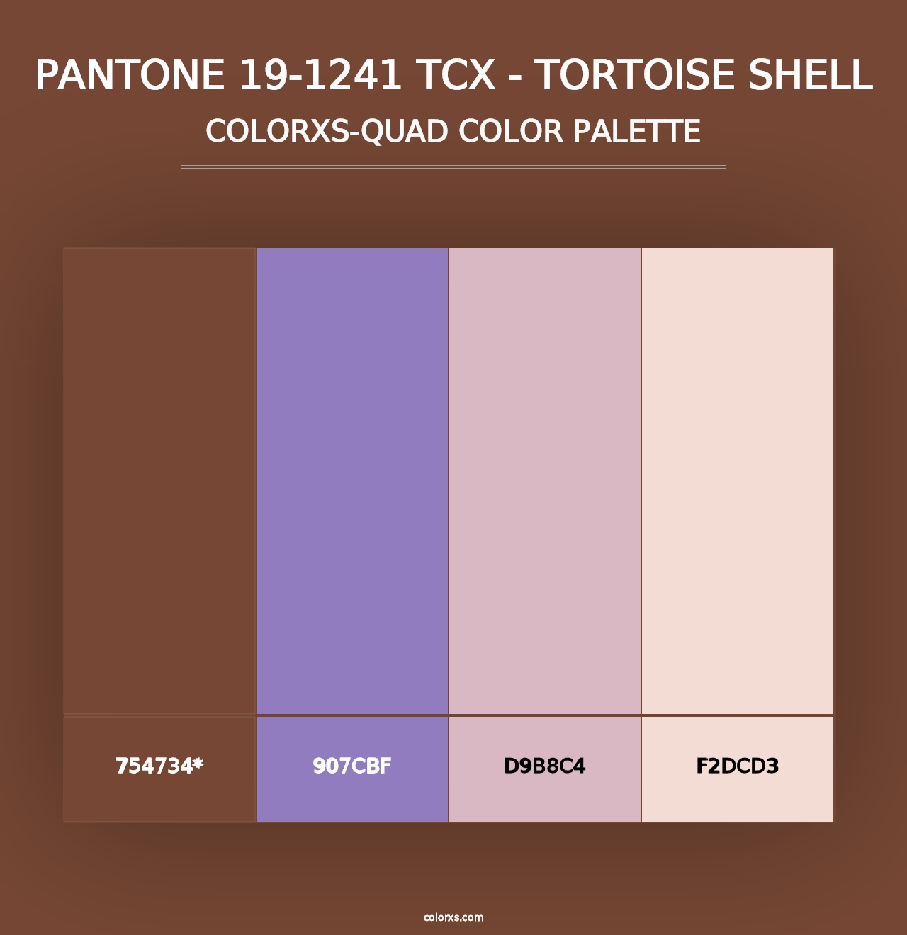 PANTONE 19-1241 TCX - Tortoise Shell - Colorxs Quad Palette