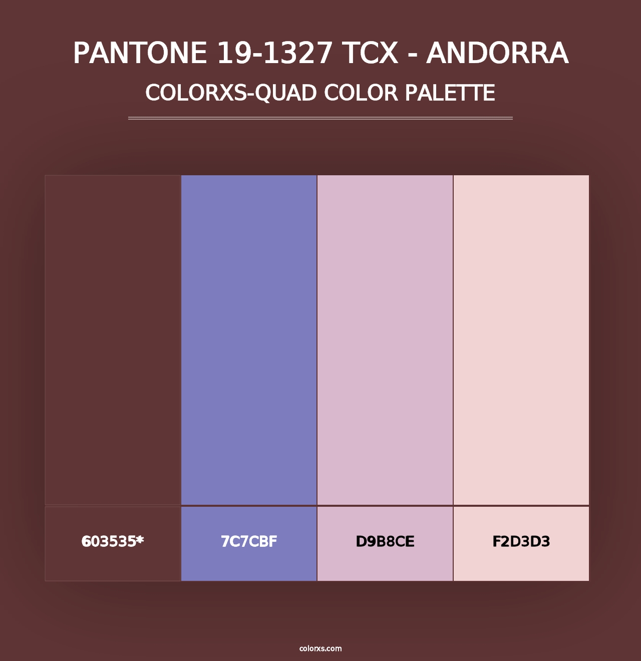 PANTONE 19-1327 TCX - Andorra - Colorxs Quad Palette