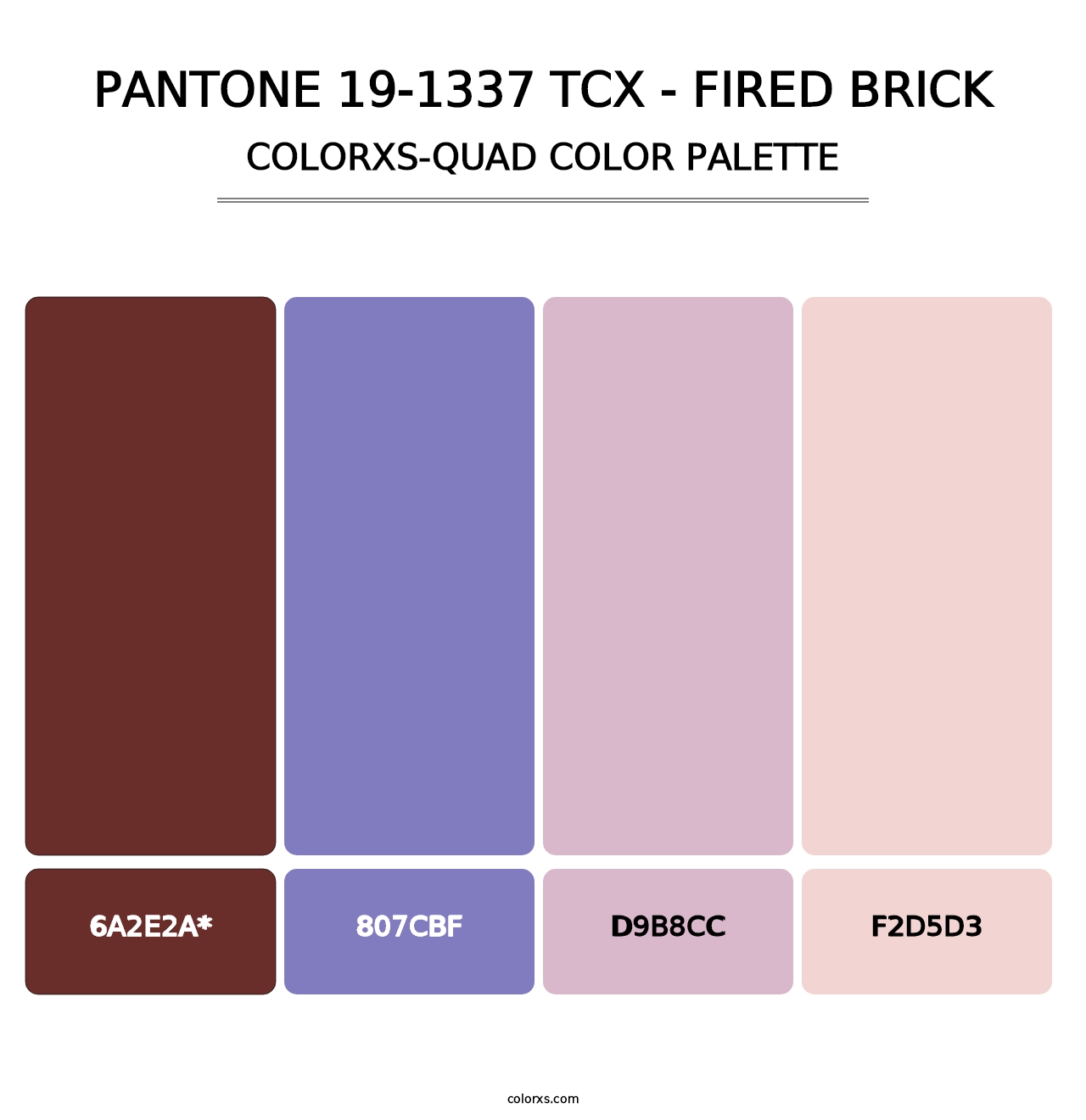 PANTONE 19-1337 TCX - Fired Brick - Colorxs Quad Palette