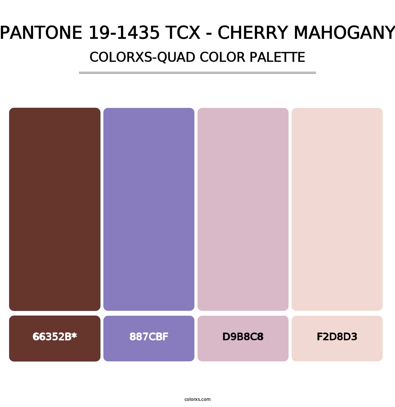 PANTONE 19-1435 TCX - Cherry Mahogany - Colorxs Quad Palette