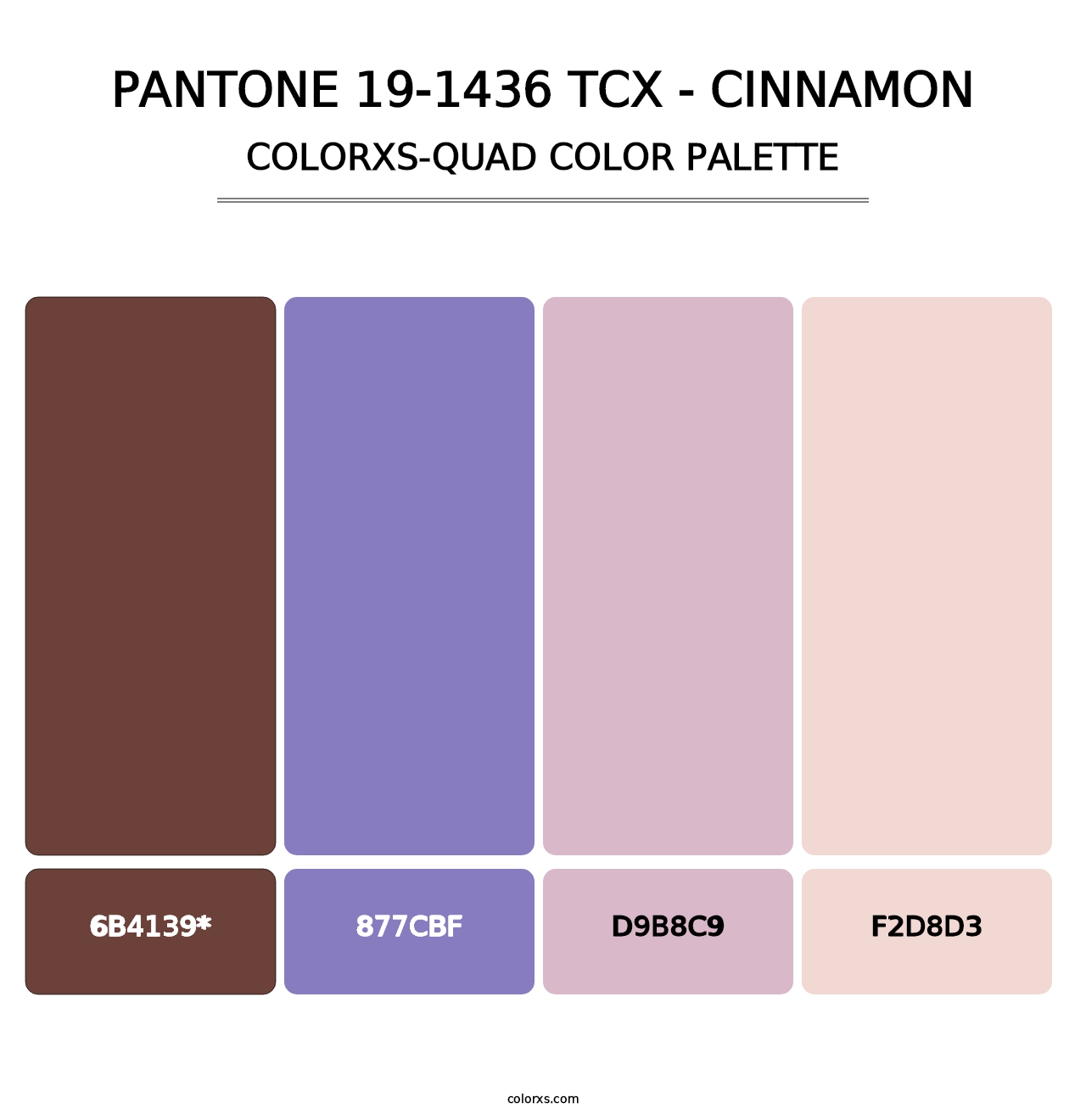 PANTONE 19-1436 TCX - Cinnamon - Colorxs Quad Palette