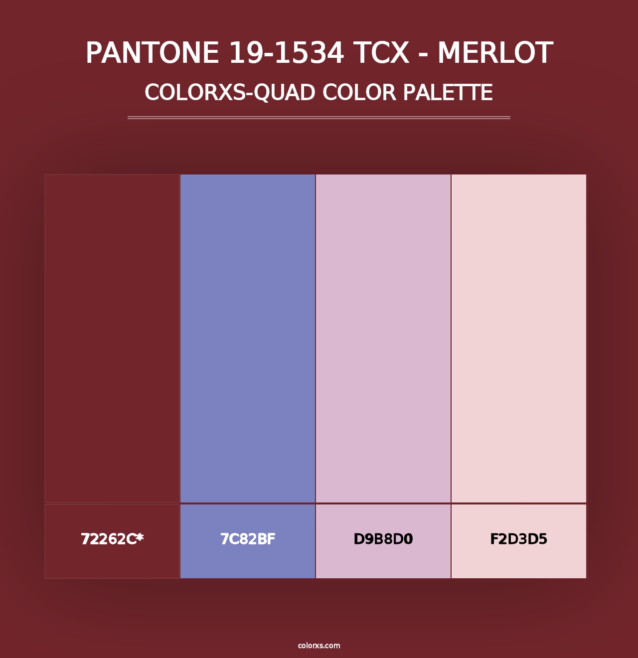 PANTONE 19-1534 TCX - Merlot - Colorxs Quad Palette