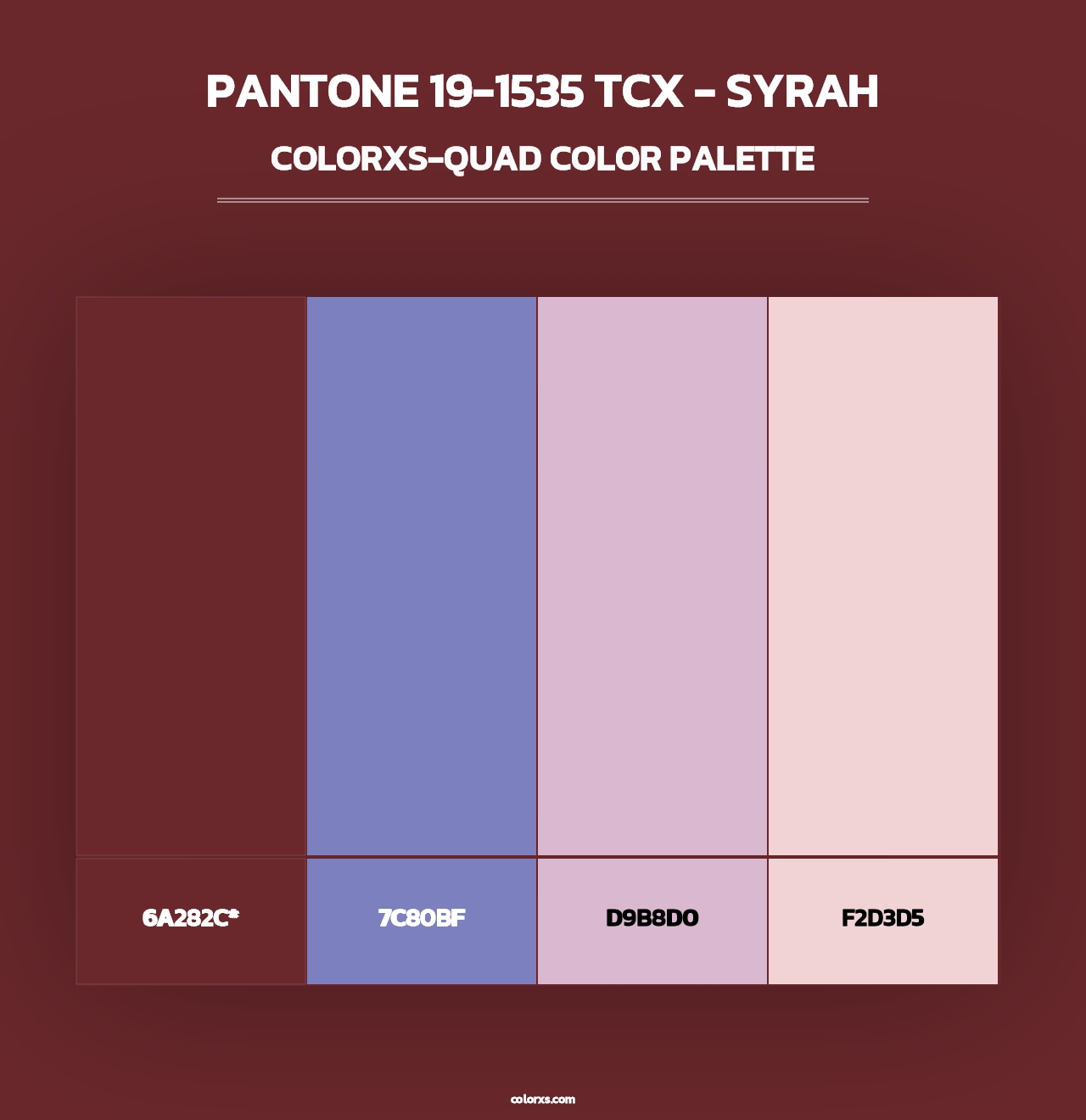 PANTONE 19-1535 TCX - Syrah - Colorxs Quad Palette