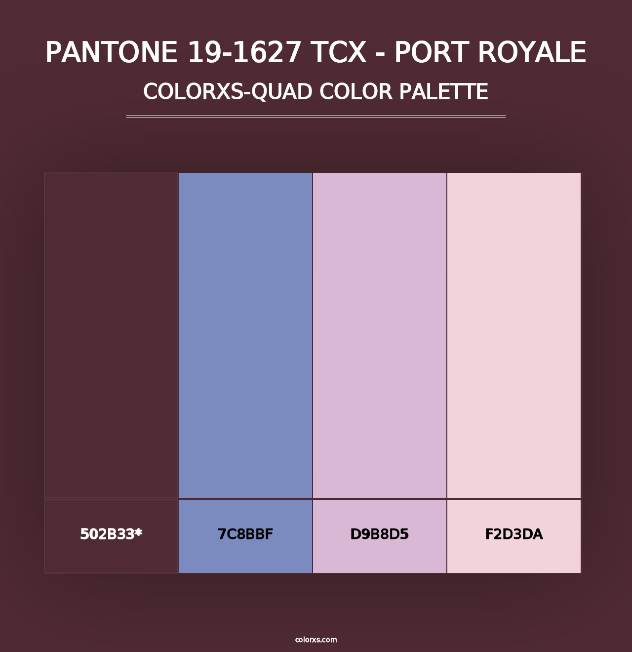 PANTONE 19-1627 TCX - Port Royale - Colorxs Quad Palette