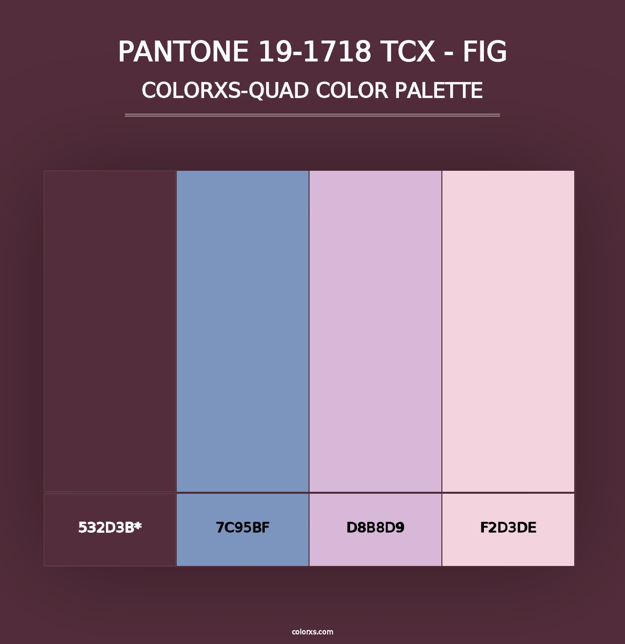 PANTONE 19-1718 TCX - Fig - Colorxs Quad Palette