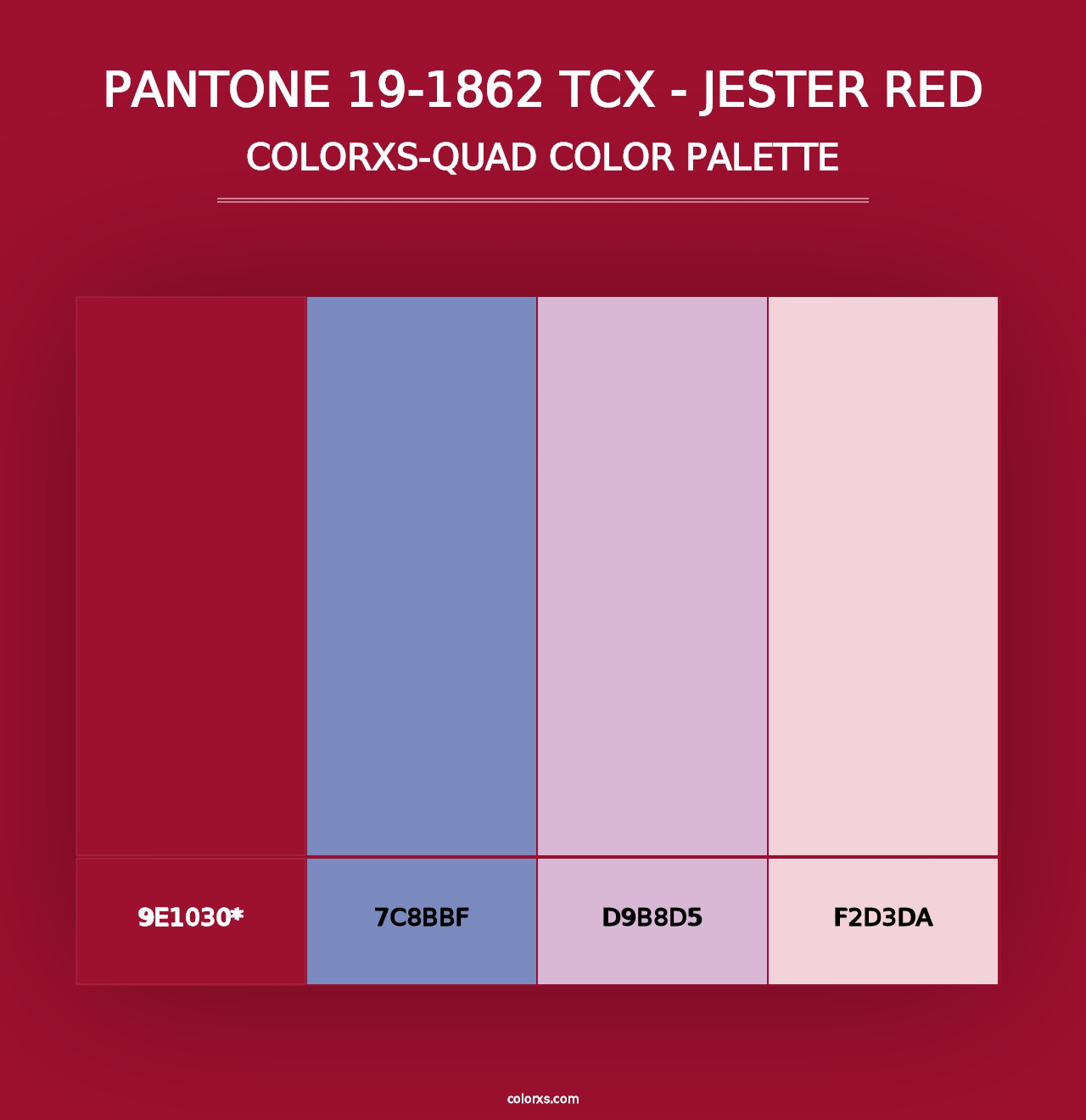 PANTONE 19-1862 TCX - Jester Red - Colorxs Quad Palette