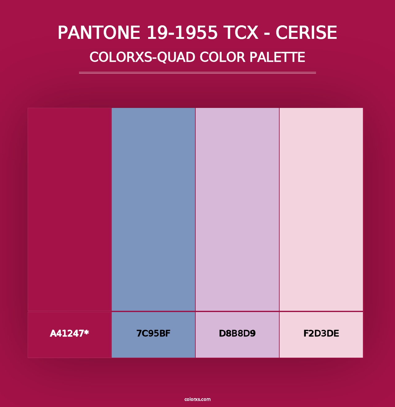 PANTONE 19-1955 TCX - Cerise - Colorxs Quad Palette