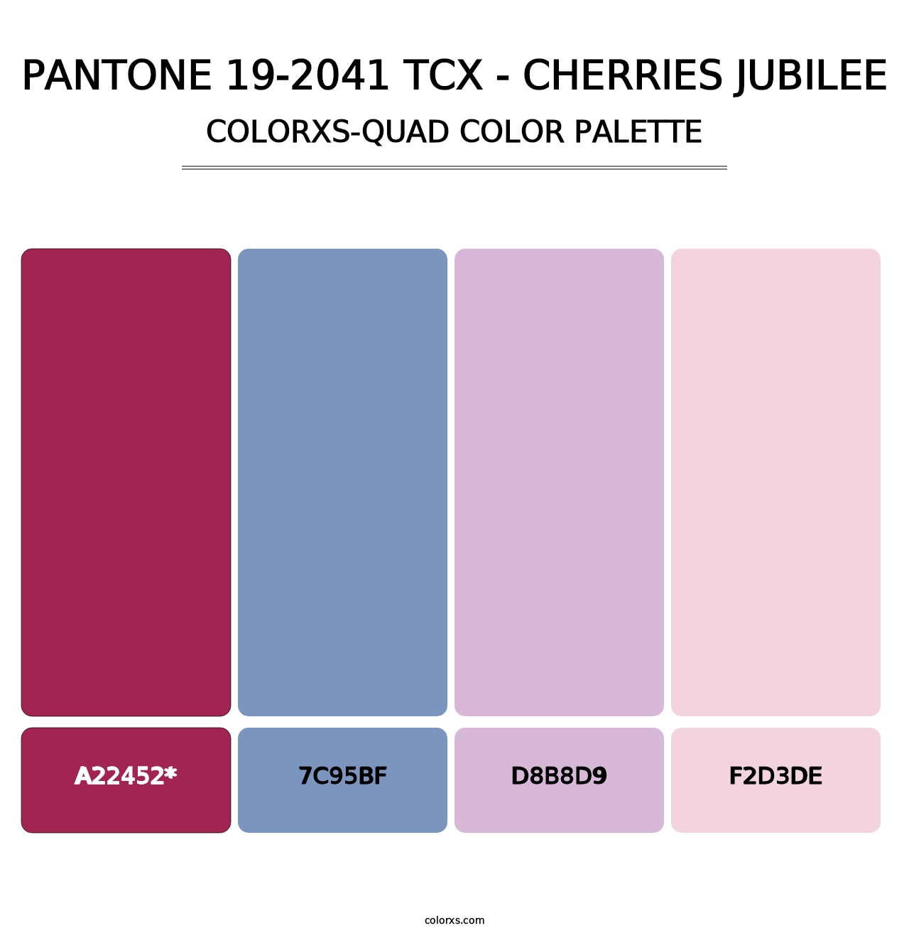 PANTONE 19-2041 TCX - Cherries Jubilee - Colorxs Quad Palette