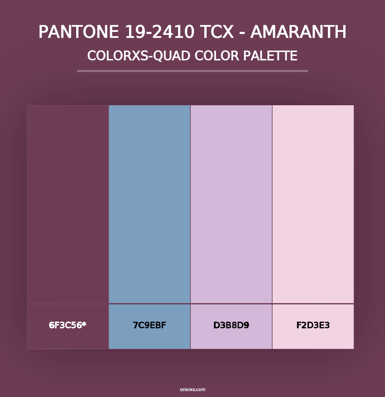 PANTONE 19-2410 TCX - Amaranth - Colorxs Quad Palette