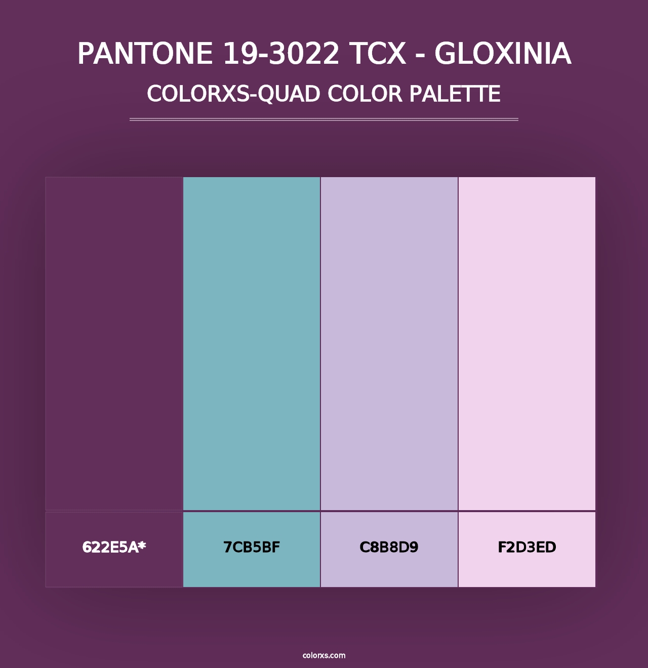 PANTONE 19-3022 TCX - Gloxinia - Colorxs Quad Palette