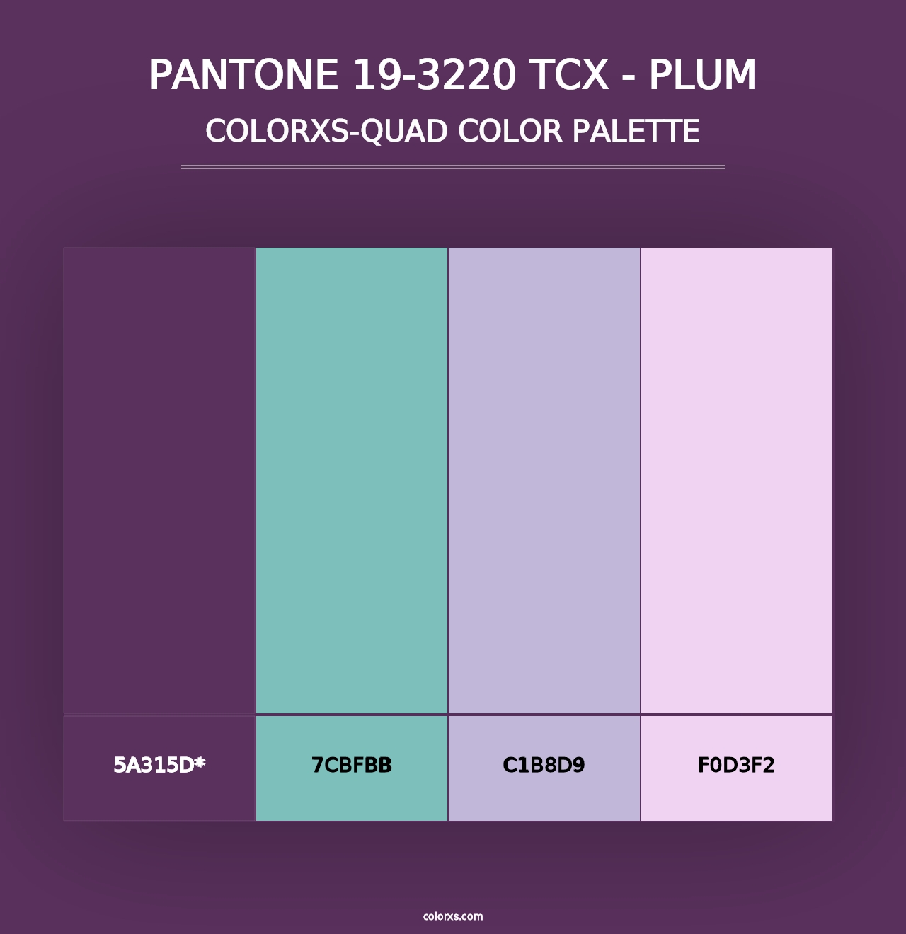 PANTONE 19-3220 TCX - Plum - Colorxs Quad Palette