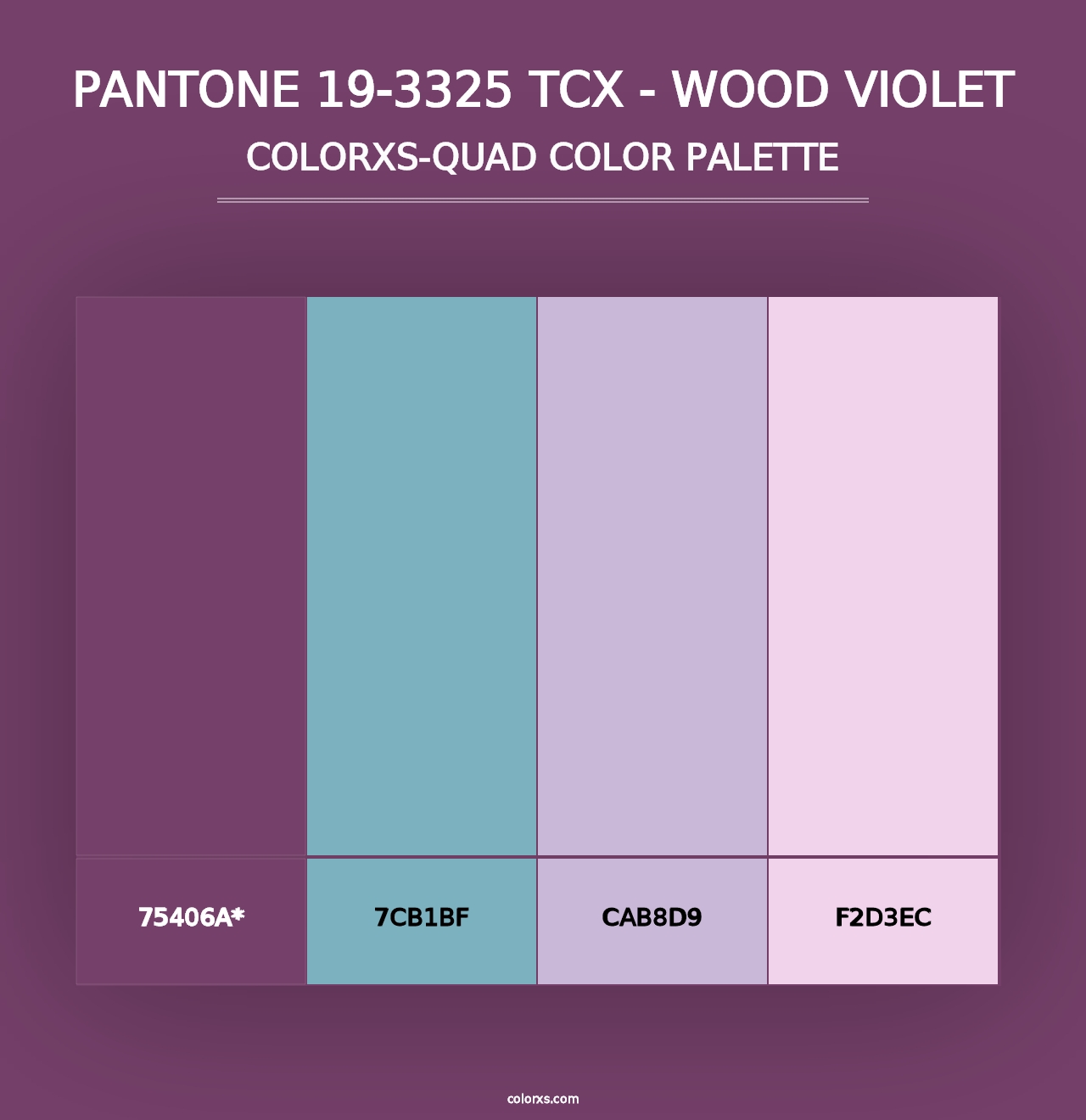 PANTONE 19-3325 TCX - Wood Violet - Colorxs Quad Palette