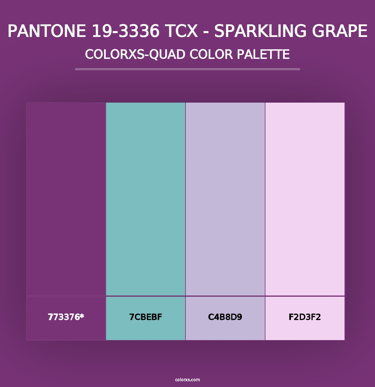 PANTONE 19-3336 TCX - Sparkling Grape - Colorxs Quad Palette