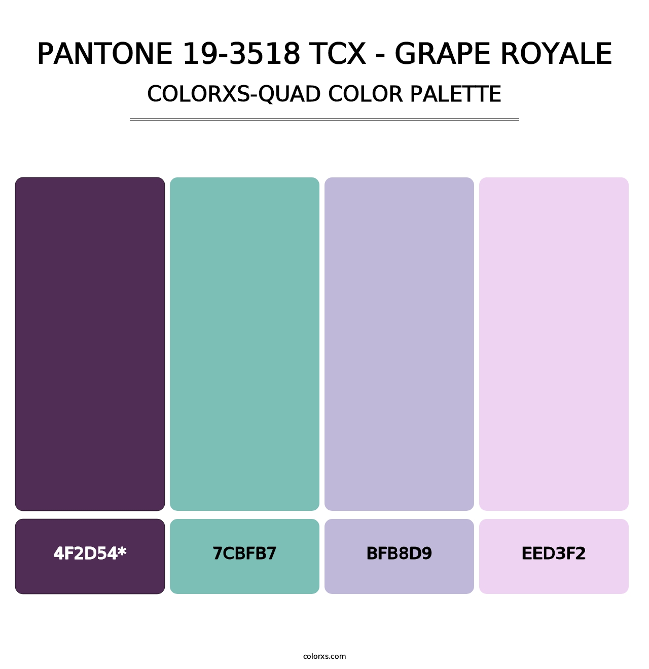 PANTONE 19-3518 TCX - Grape Royale - Colorxs Quad Palette