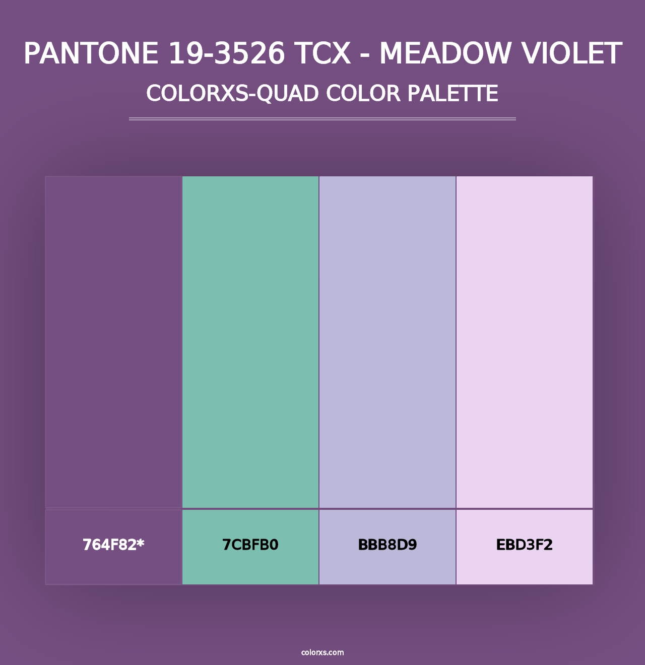 PANTONE 19-3526 TCX - Meadow Violet - Colorxs Quad Palette