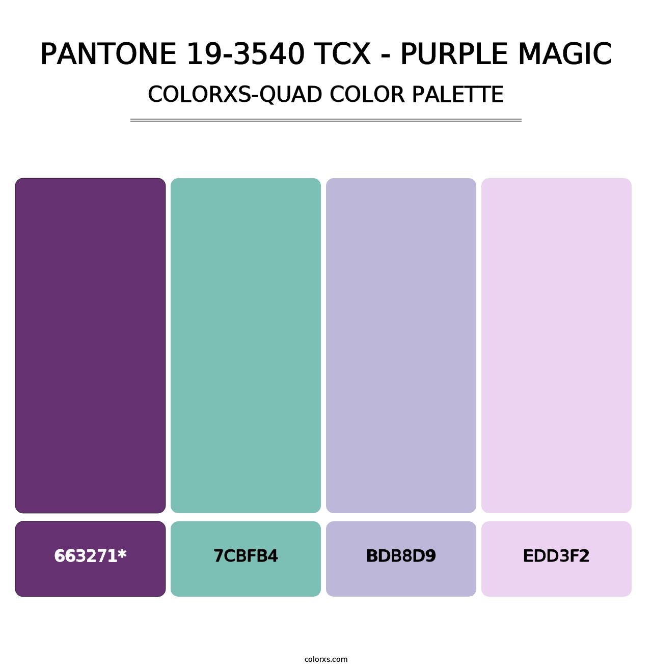 PANTONE 19-3540 TCX - Purple Magic - Colorxs Quad Palette