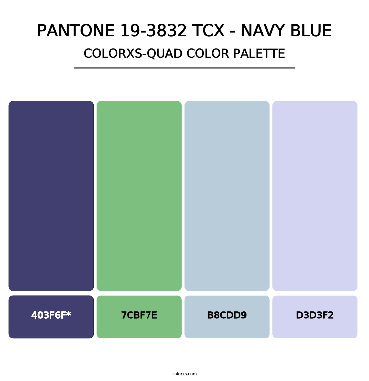 PANTONE 19-3832 TCX - Navy Blue - Colorxs Quad Palette