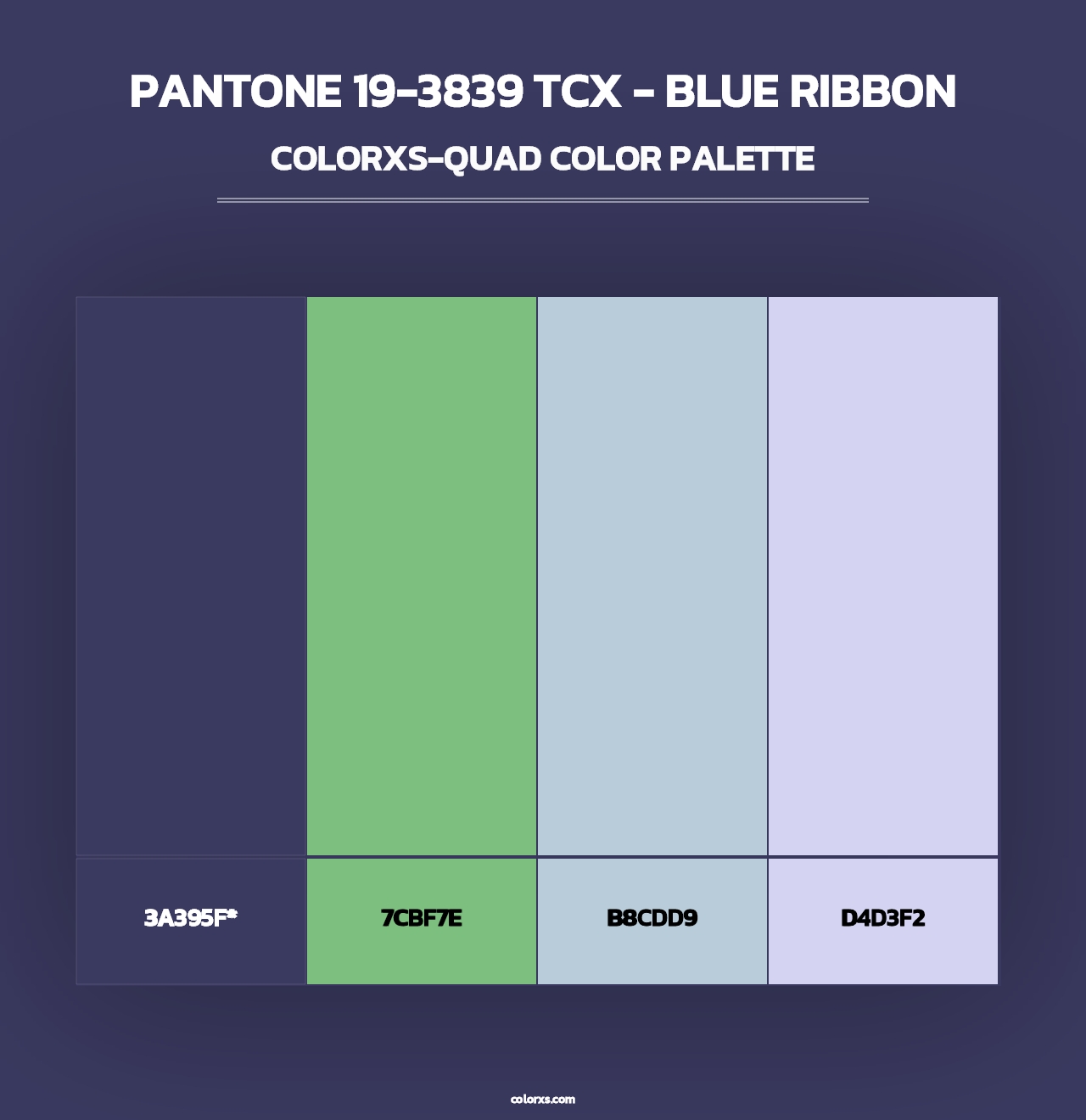 PANTONE 19-3839 TCX - Blue Ribbon - Colorxs Quad Palette