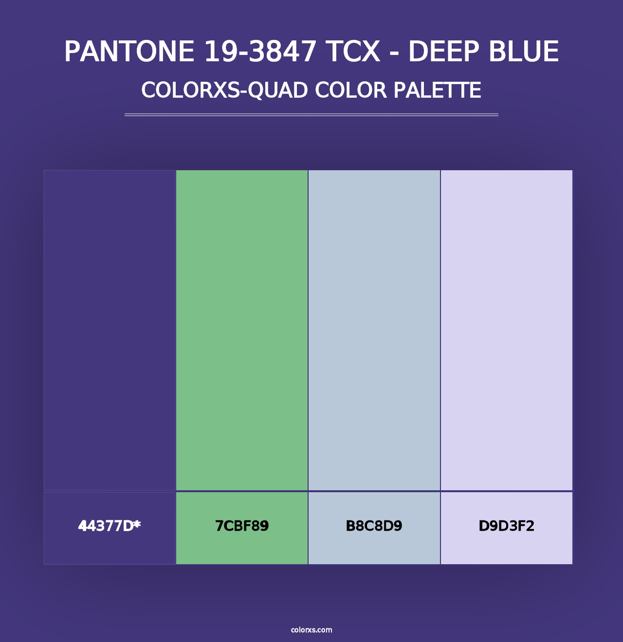 PANTONE 19-3847 TCX - Deep Blue - Colorxs Quad Palette