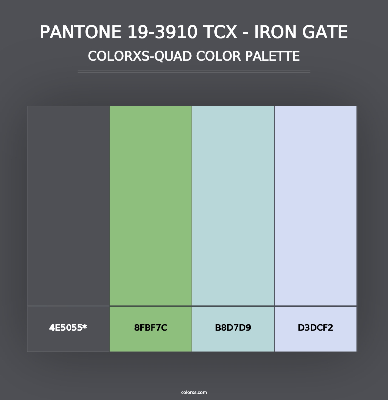 PANTONE 19-3910 TCX - Iron Gate - Colorxs Quad Palette