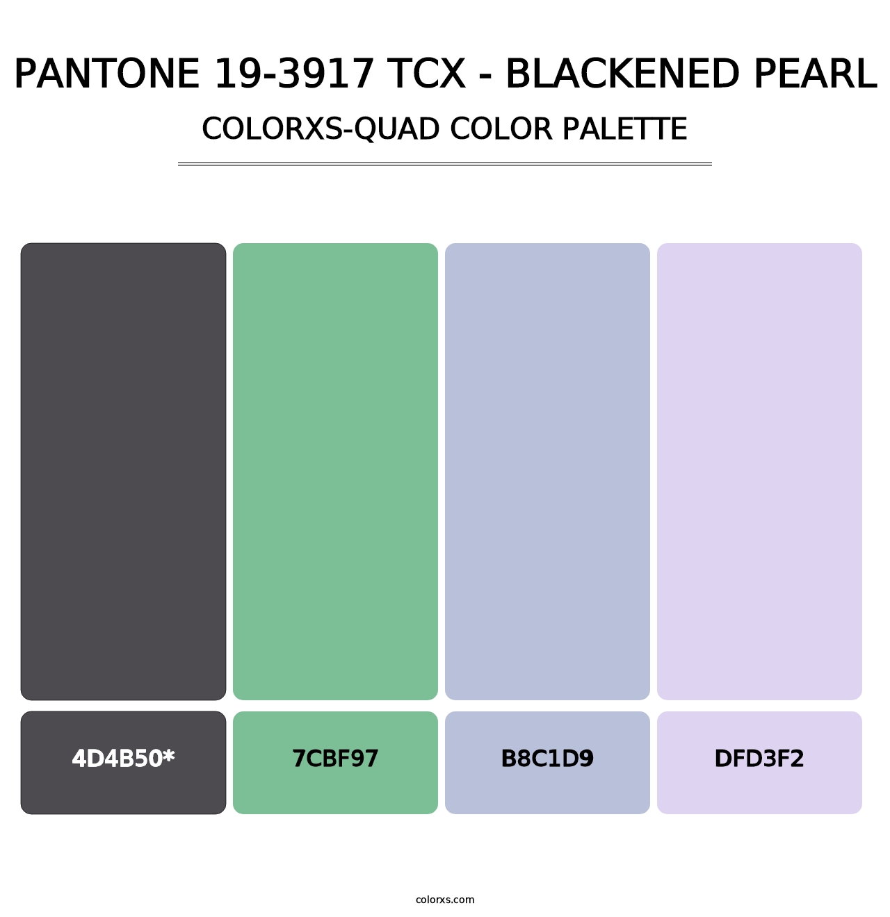 PANTONE 19-3917 TCX - Blackened Pearl - Colorxs Quad Palette