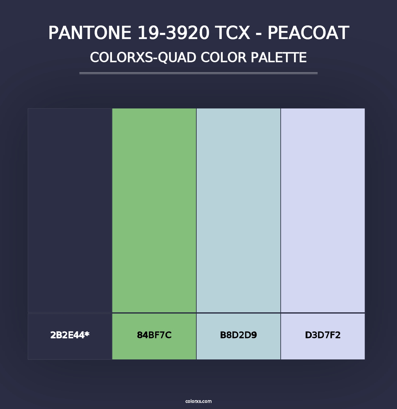 PANTONE 19-3920 TCX - Peacoat - Colorxs Quad Palette