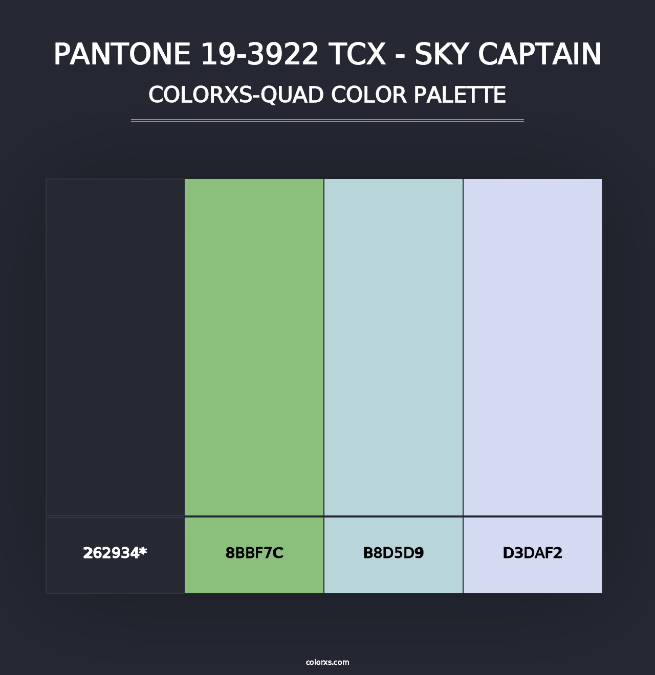 PANTONE 19-3922 TCX - Sky Captain - Colorxs Quad Palette