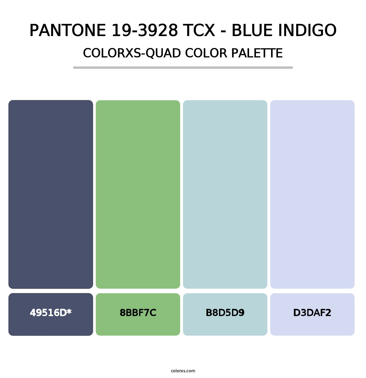 PANTONE 19-3928 TCX - Blue Indigo - Colorxs Quad Palette