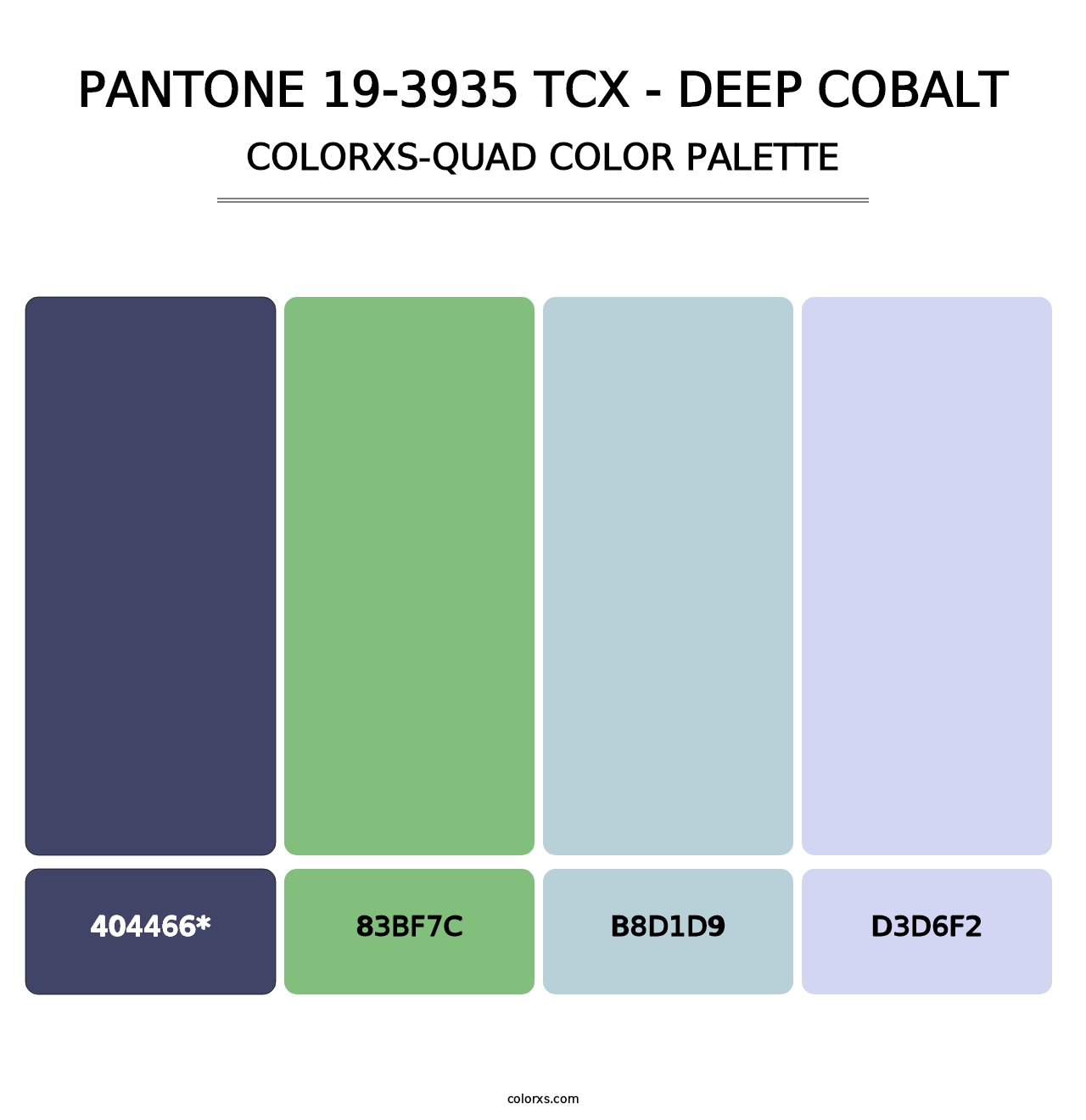 PANTONE 19-3935 TCX - Deep Cobalt - Colorxs Quad Palette