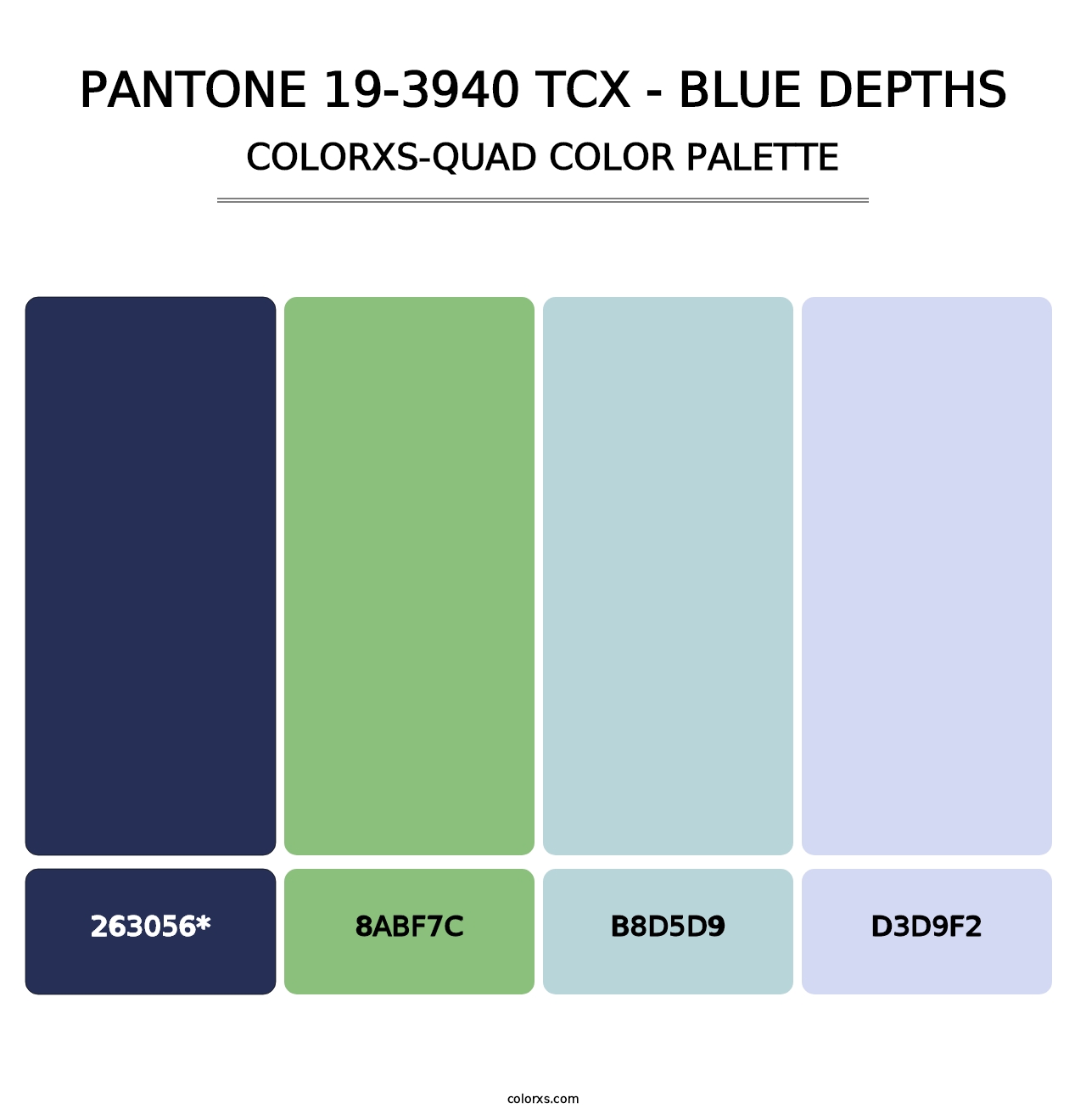 PANTONE 19-3940 TCX - Blue Depths - Colorxs Quad Palette